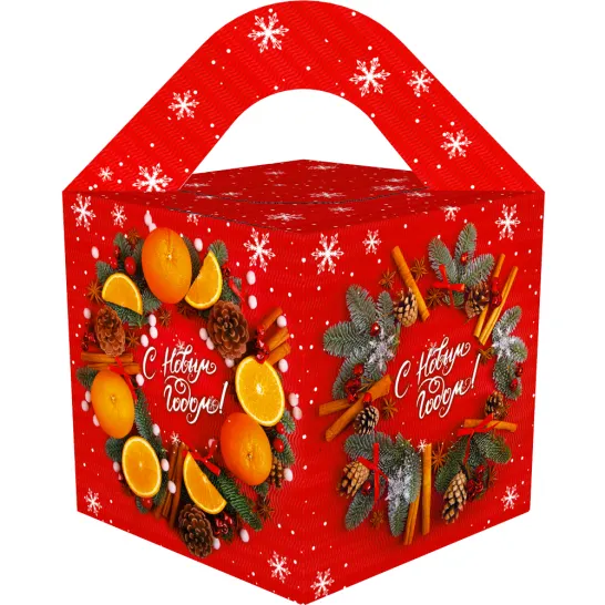 Сладкий новогодний подарок Кубик Апельсинки 600 грамм премиум